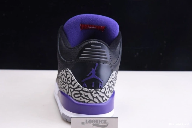 MaikeSneakers 3 Retro Air CT8532-050 Black Court Purple Jordan 0809
